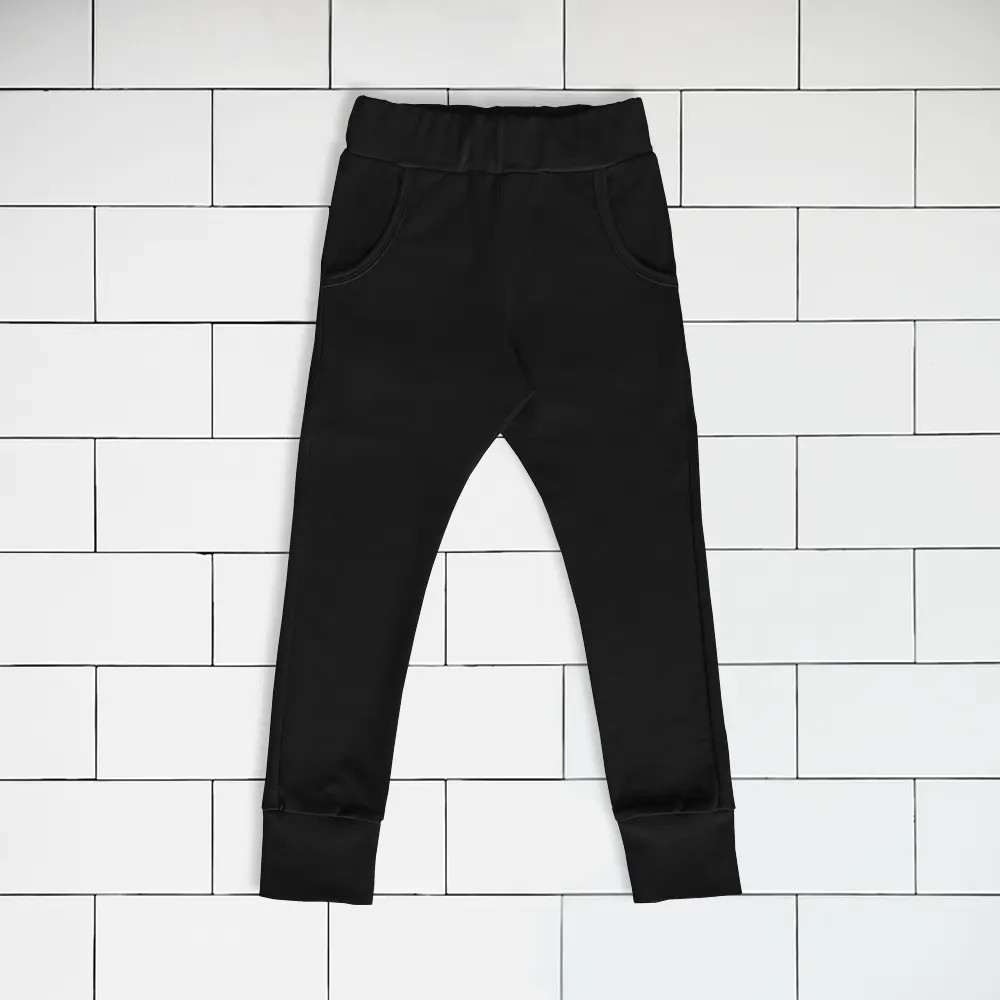 Kids slim jogger pants colour black Vermét view1