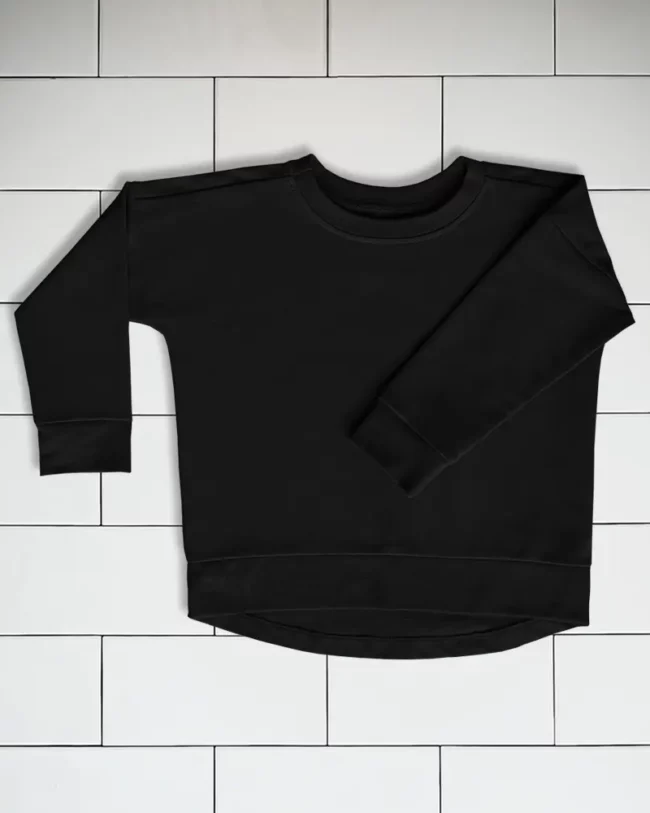 Kids crewneck long sleeve T-shirt colour black Vermét view1