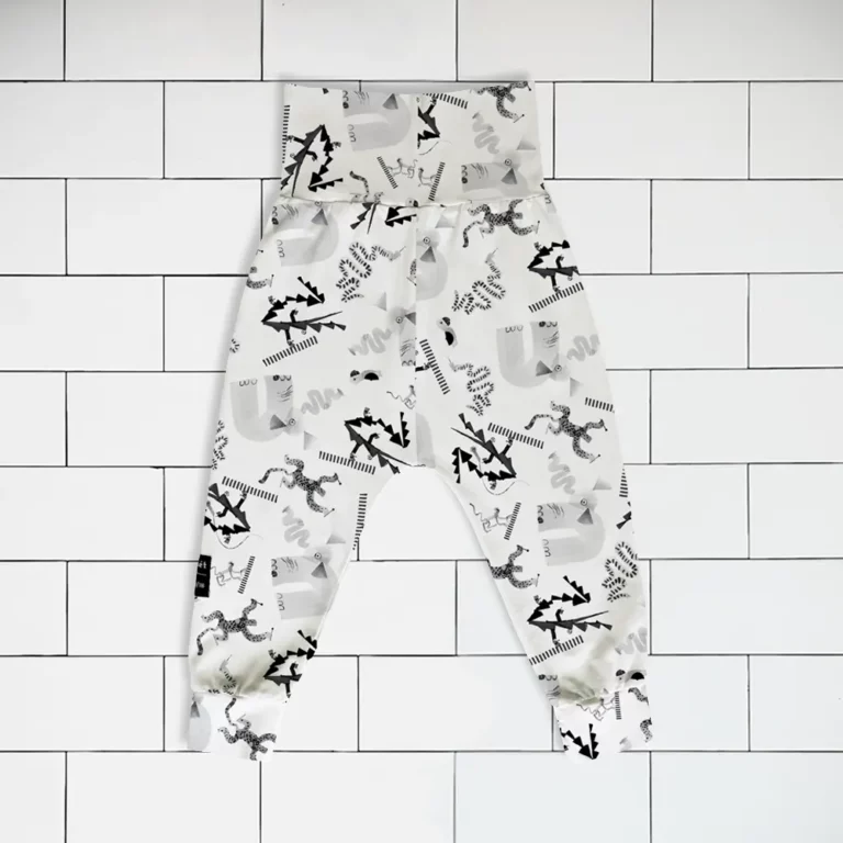 Kids harem pants Jungle Jam animal pattern colour black and white Vermét view2