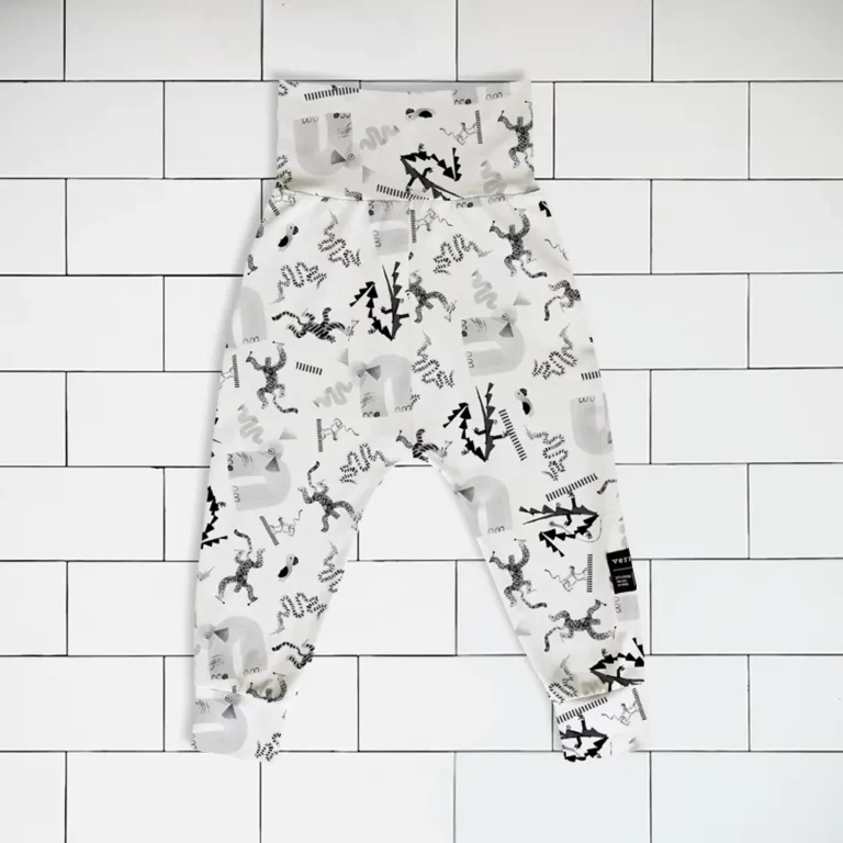 Kids harem pants Jungle Jam animal pattern colour black and white Vermét view1