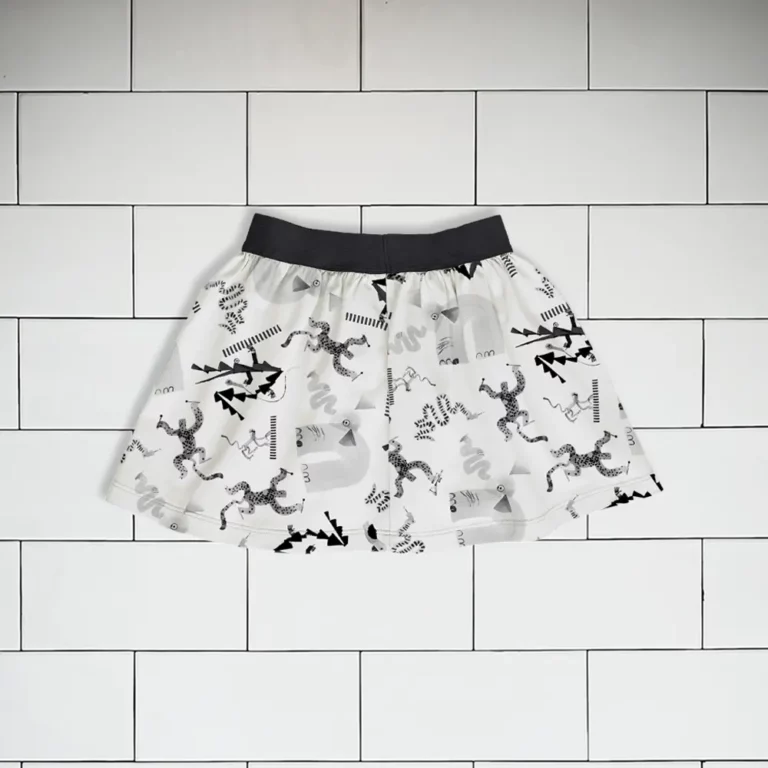 Kids skirt Jungle Jam animal pattern colour black and white Vermét view2