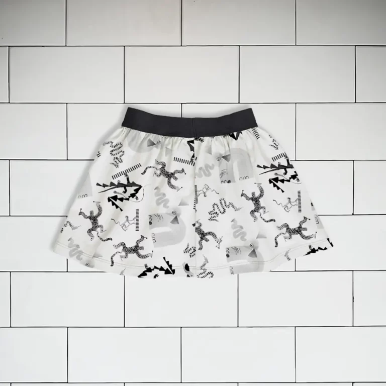 Kids skirt Jungle Jam animal pattern colour black and white Vermet view2