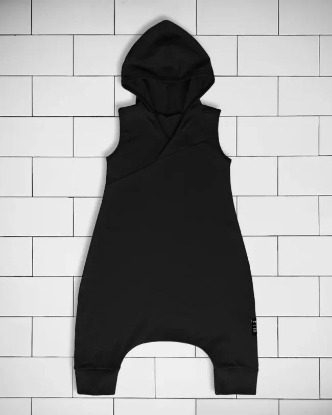 Kids hooded jumpsuit colour black Vermét view1