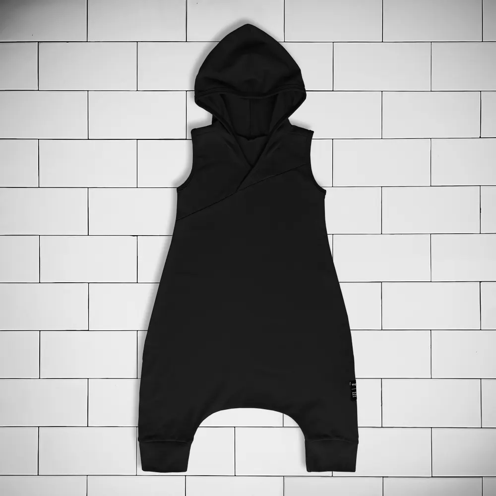 Kids hooded jumpsuit colour black Vermét view1