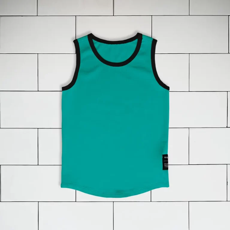 Kids sleeveless top colour turquoise Vermet view1